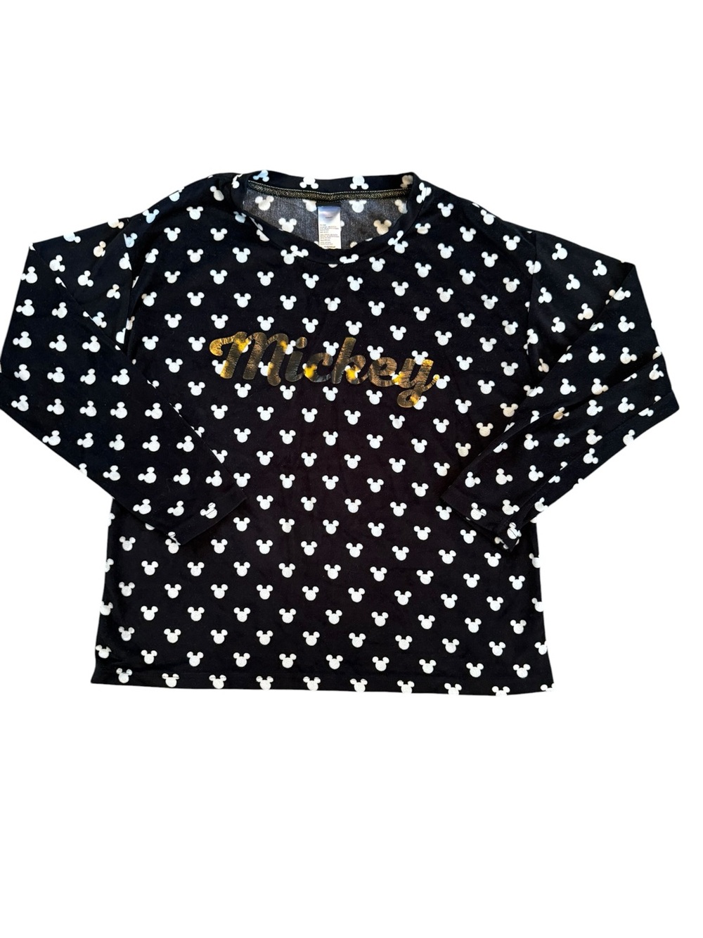 Women’s Disney Mickey Mouse pajama  fleece long sleeve Crewneck top size XS 0-2 - Picture 1 of 7